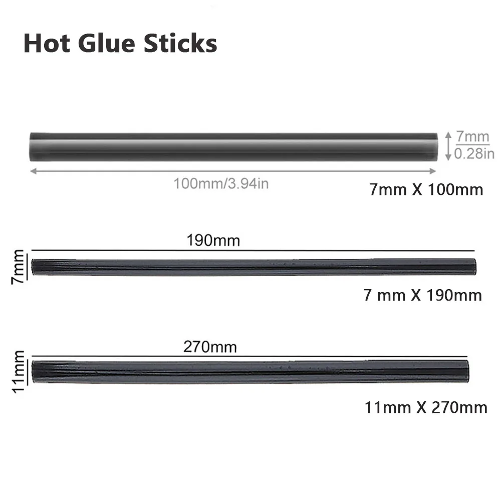 5-100 Stuks 7Mm/11Mm Hete Lijm Stick Zwart Smeltlijm Zelfklevend Diy Tools Lijmpistool Siliconen Voor Hot Gun Voor Keuken Badkamer Items