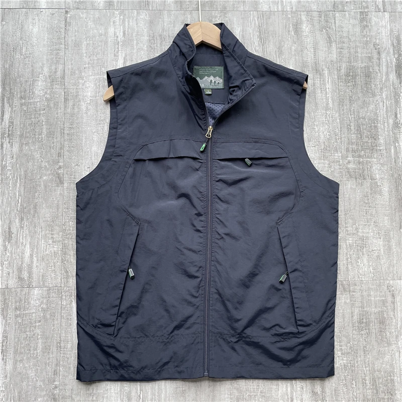 Spring and Autumn Quick drying Vest Men's Tank Top Sleeveless workwear Shoulder Ultra thin Coat Large Sport vest jacket