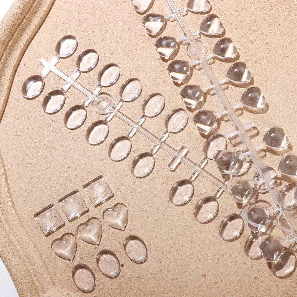 DIYフラットバックハート型オーバルスクエアアクリルクリアネイルカラーカードネイルツールカラーショーケースネイルカラーディスプレイ