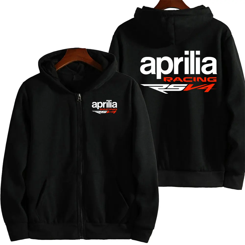 Aprilia Racing RSV4 Motorcycle Team Men Zip Up Hoodie Spring Autumn Fashion Male Sweatshirt 2024 New Sport Women Jacket Coats