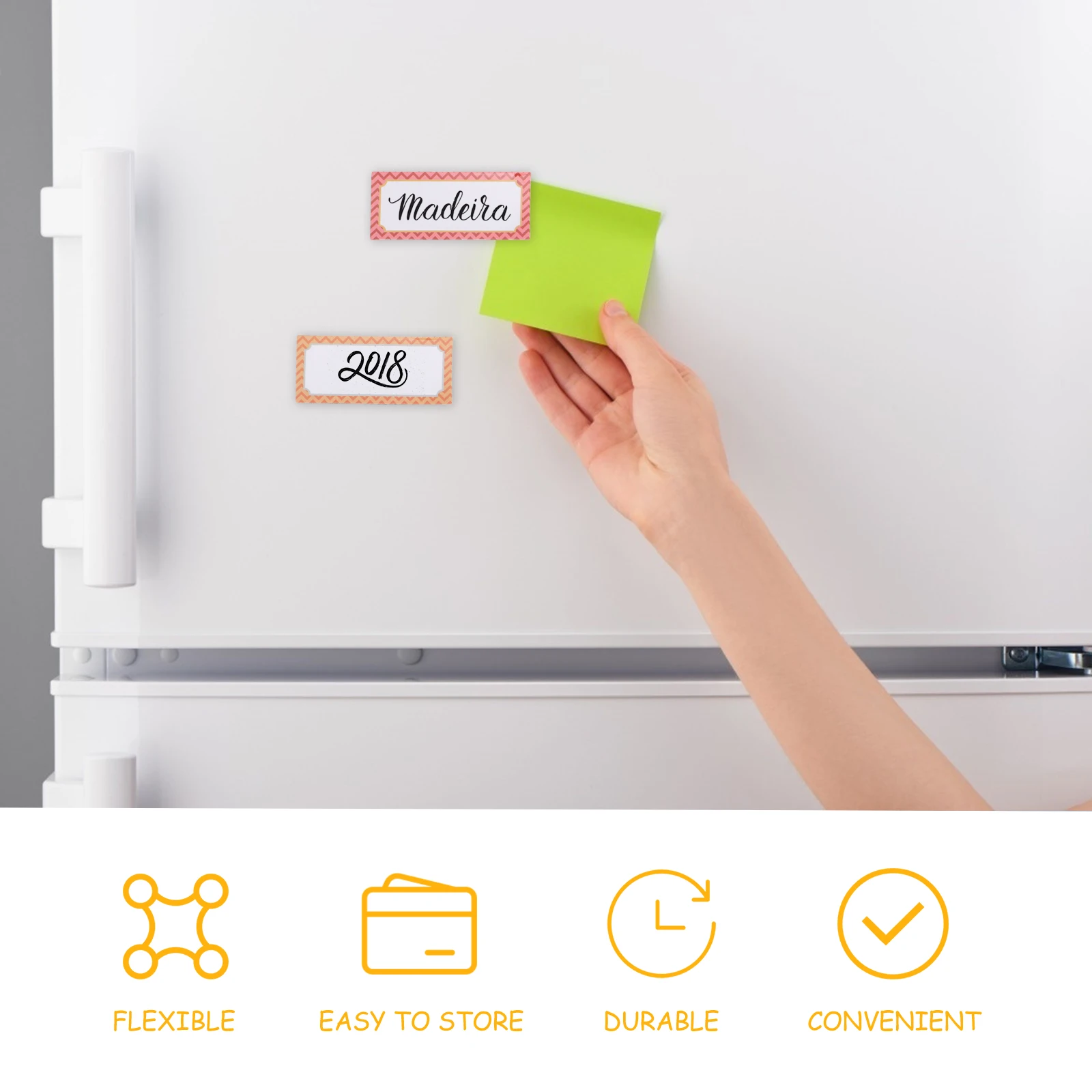 16Pcs Fridge Magnetic Notepad Dry Erase Reusable Labels for Home Kitchen Decoration Locker Whiteboard Organization