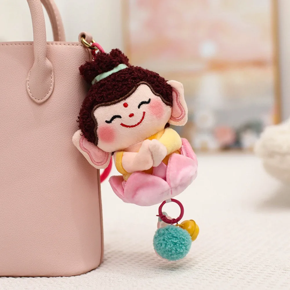 Guanyin Wealth God Keychain Moon Lord Qin Shubao Chinese God Dolls Pendant Maitreya Tathagata Plush God of Longevity Pendant