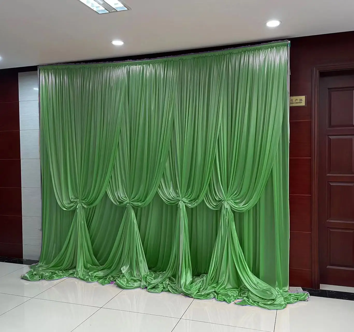 Luxury Double Layers Big Events Background Cloth Party Curtain Wedding Decoration Drape Backdrops Panels Hanging Curtains