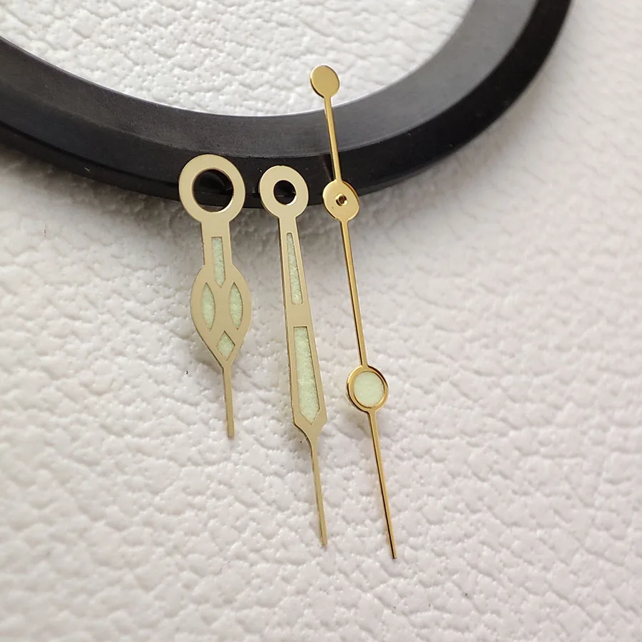 Стрелки NH35, золотые аксессуары, зеленые светящиеся стрелки A141, подходят для NH34, NH35, NH36, NH38 NH70, автоматический механизм