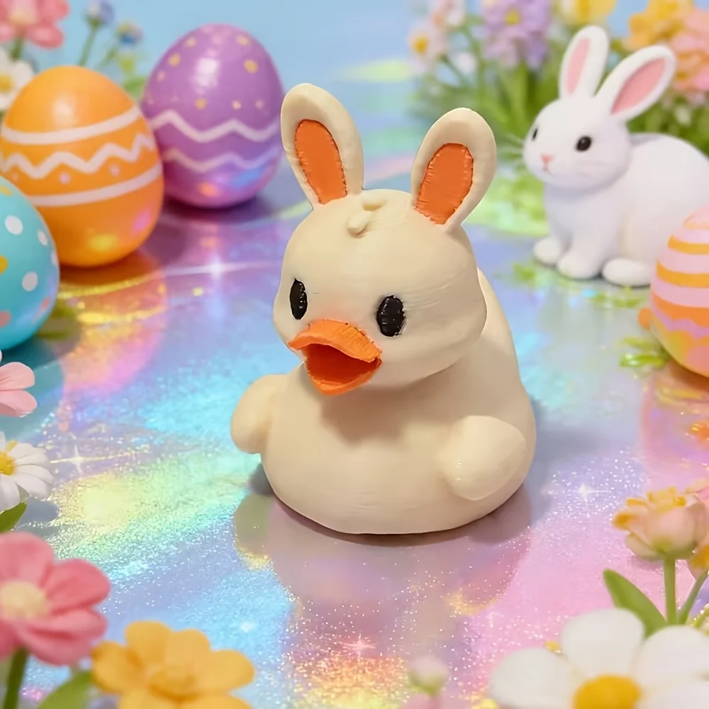 Cute Bunny Duck Statue, Easter Decoration Car Ornament, Duck with Bunny Ears, Suitable Holiday Decoration, Holiday Gift Giving