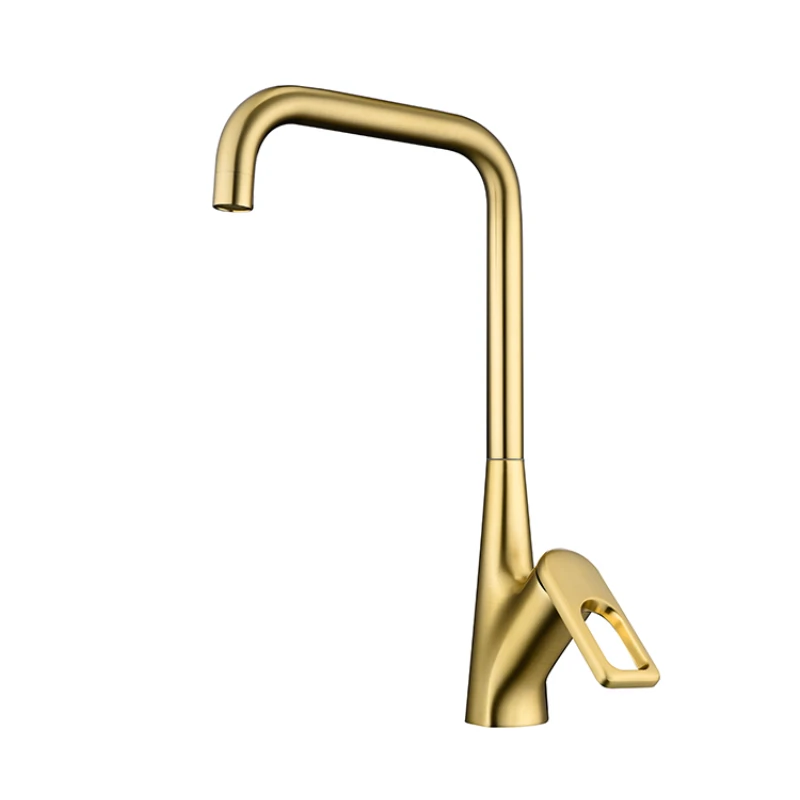 

Hot selling kitchen accessories stainless brush gold color desk mount faucet