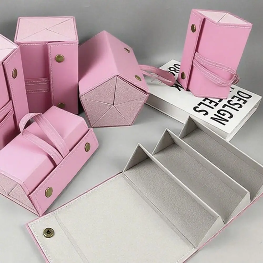 Organisateur de lunettes à 2/3/4/5/6 fentes, conception compacte, boîte de rangement à coque rigide, rembourrage intérieur, présentoir en cuir PU, mallette de rangement