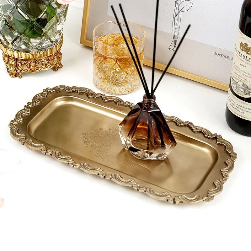 

Luxury Brass Tray,Elegant Entryway Organizer,Anti-Tarnish Makeup & Jewelry Dish,creative Aromatherapy Holder for Home Decor