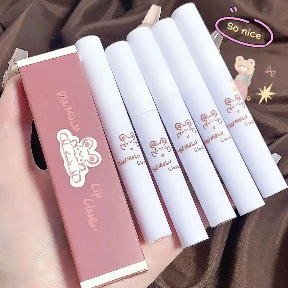 5pcs/Set 5in1 DANMOLU Liptint Set Lip Glaze Matte Cosmetics Waterproof Long Lasting Women Red Lip Tint Beauty Korean Cosmetic