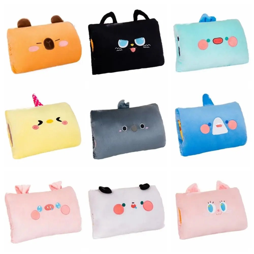 Oreiller chauffe-mains de dessin animé, joli oreiller de sieste doux Kawaii pour le bureau, oreiller chauffant pour garder au chaud, jouet en peluche mignon pour l'école