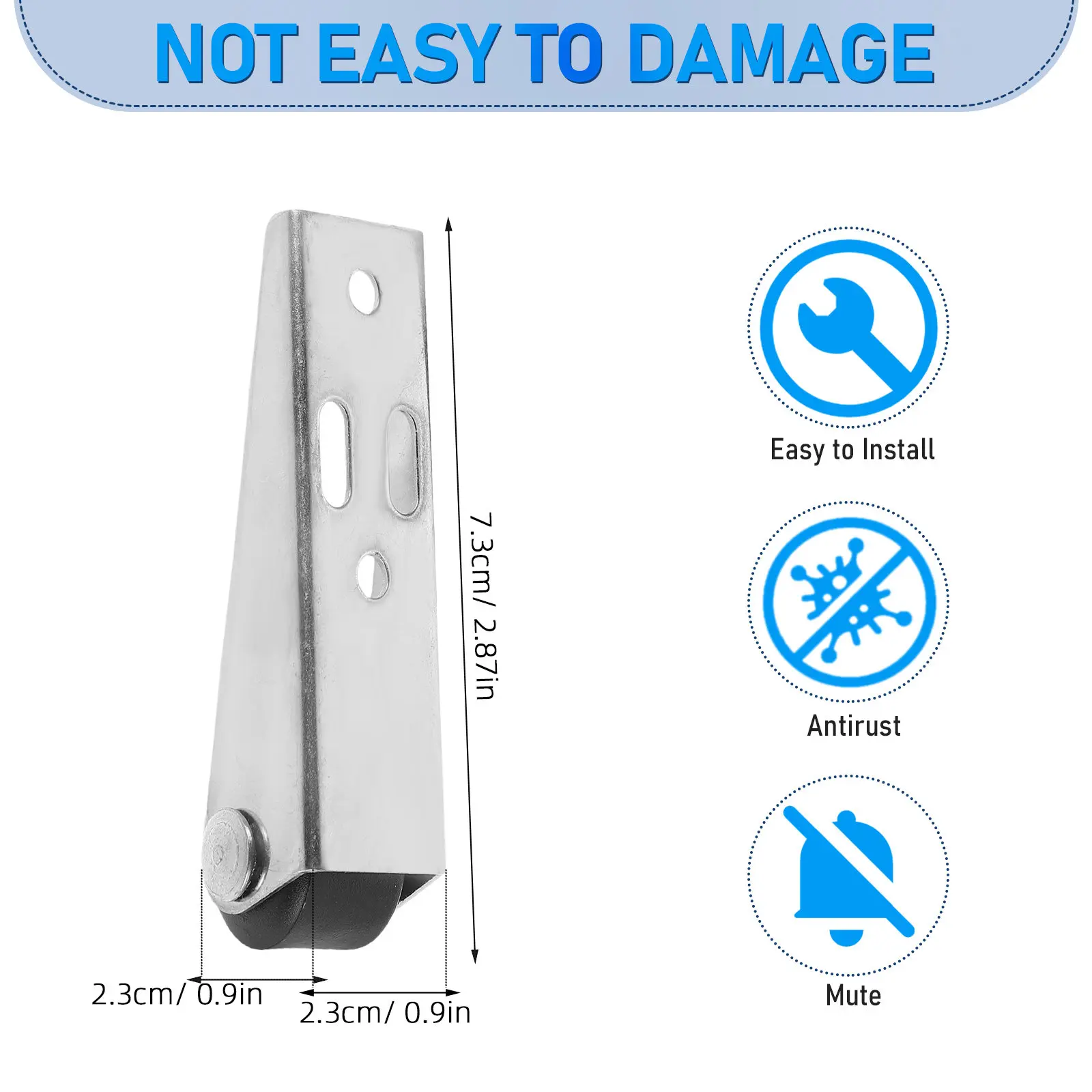 2Sets Anti-Droop Door Support Wheel Sinking Bottom Pulley Directional Caster for Garden Wooden Gate Yard Fence Stability