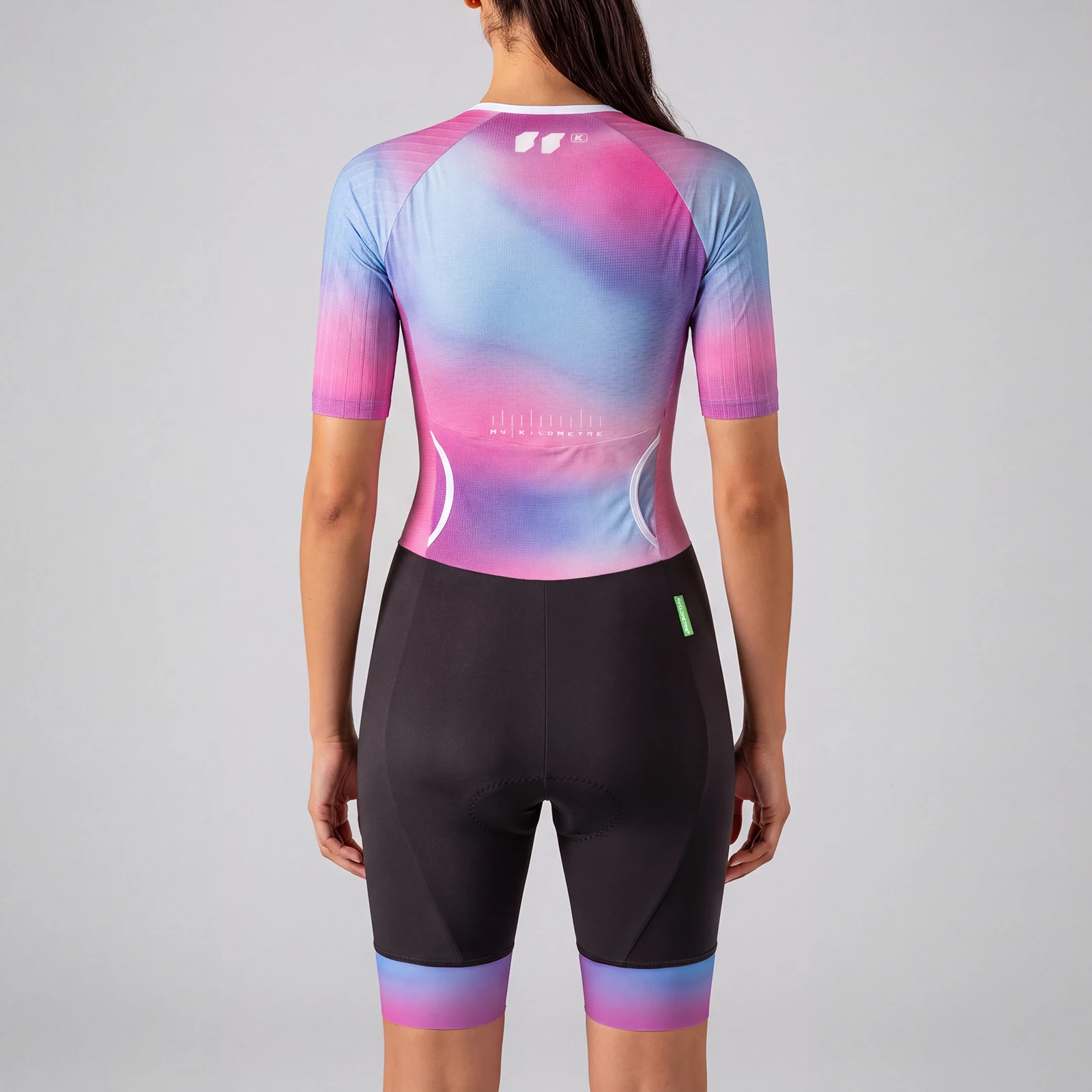 Women's Triathlon Suit Short Sleeve Professional Quick Drying Mat Triathlon Set Swimming One Piece Tri Suit Bicycle Running