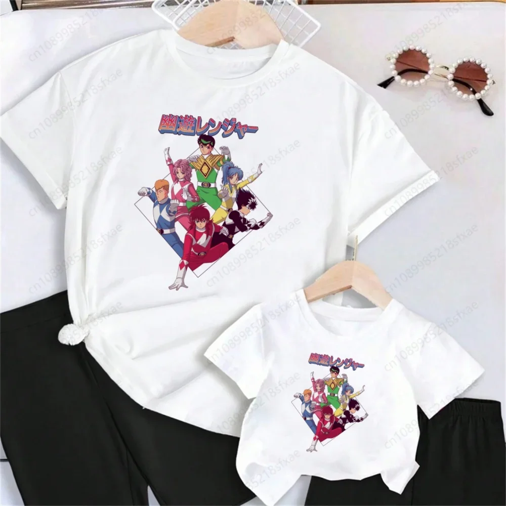 Yu Hakusho-Camiseta divertida para niños y niñas, camiseta blanca estampada, ropa informal de moda para bebés, Verano
