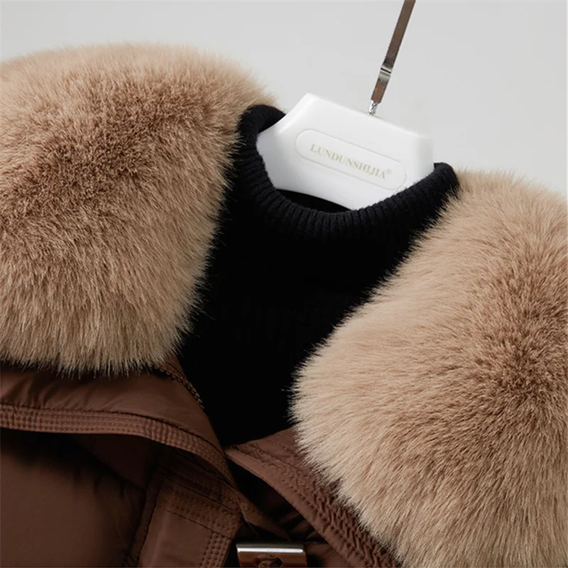 New Winter Down Cotton-padded Jacket Women's Short Parkas Big-fur-collar Outerwear Streetwear Lady Loose Warm Thicken Tops