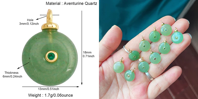 Jade Achat Amethyst Amazonit Wasser Gras Lapis Lazuli Charm Anhänger, 18K echt vergoldet Schmuck für Halskette Handwerk Herstellung S79 – Detail 6
