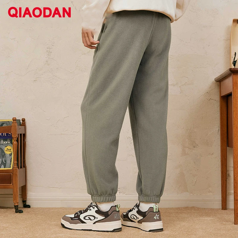 QIAODAN Warm Pants Winter Men's Joggers Polar Fleece Casual Trousers 2025 Outdoor Thermal Long Bottom Sweatpants QXEKL3254026