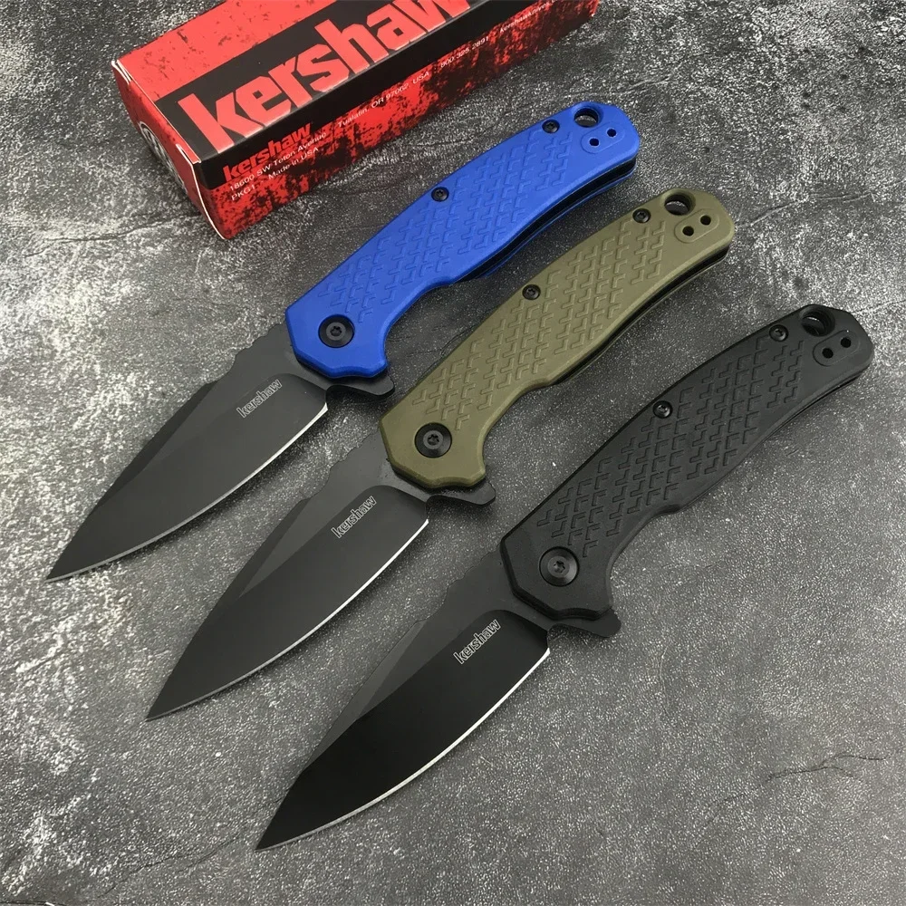 

EDC KS 1407 Conduit Assisted Flipper Folding Knife 8Cr13Mov Blade Black/Blue/Green Handle Outdoor Everyday Carry Knife