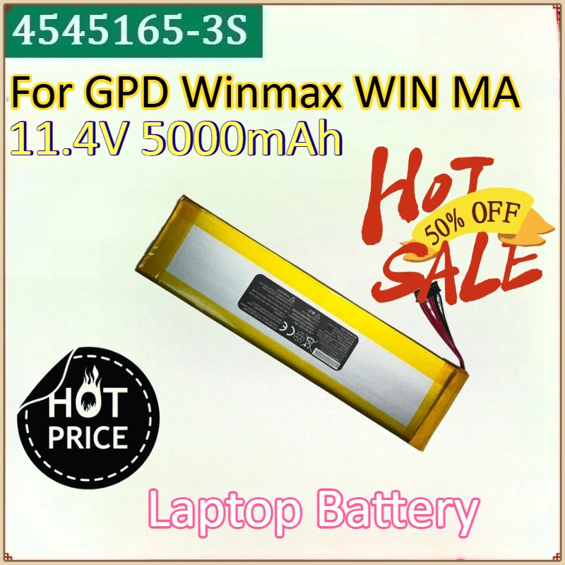 

Newly upgraded 4545165-3S 11.4V 5000mAh 57Wh High-Capacity Notebook Laptop Battery for GPD Winmax WIN MAX High Quality Battery