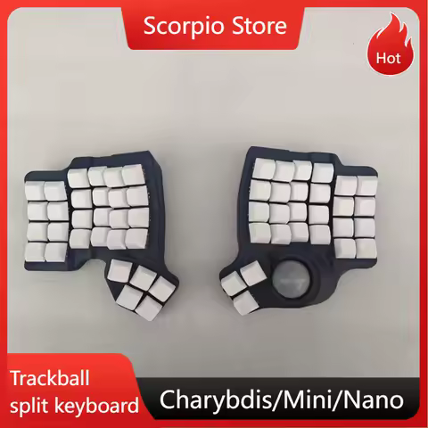 Charybdis/Mini/Nano Trackball Split Keyboard Custom 4X6 3X5 3X6 Layout Wired/Bluetooth Wireless Mechanical Keyboard Ergonomics