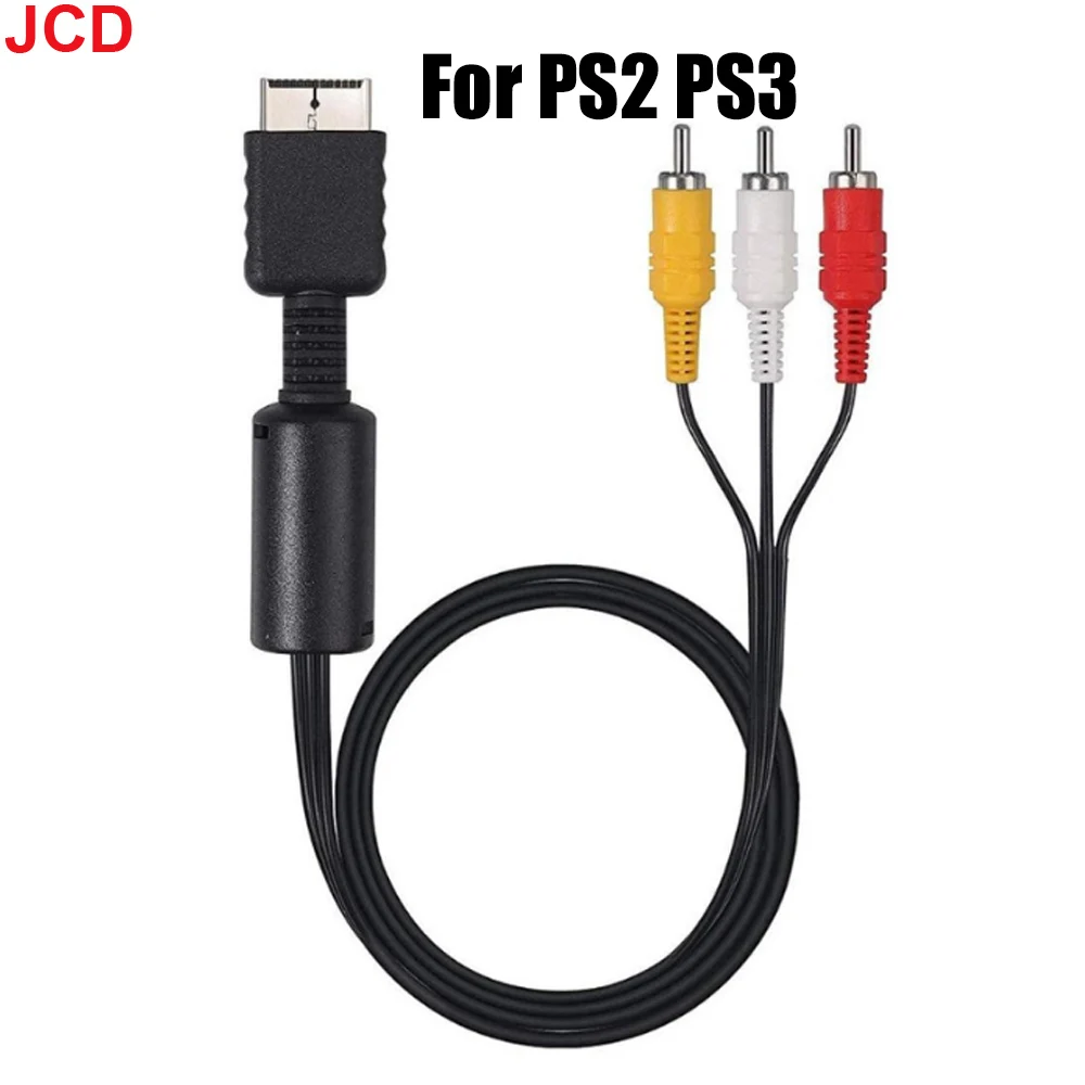 JCD 1pc For PS3 PS2 PS1 6ft/1.8M AV Cable Splitter RCA Audio Video Extend Cord to Monitor TV RCA Wire Converter Adapter