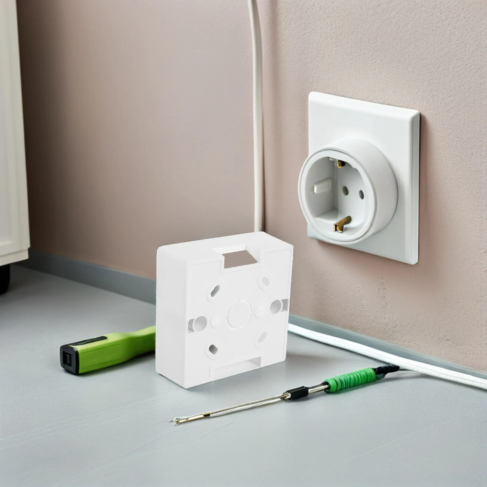 12Pcs White Single Gang Recessed Wall Socket Box Dustproof Fire-Resistant Flush Type Junction Box for Clean Tidy Electrical