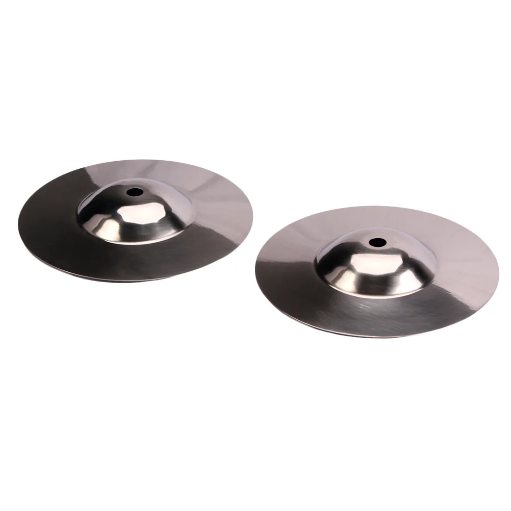 

2pcs Silver Cymbal Crash Percussion Instrument Accessories Melodious Sound Hardness Resistance Rich Clean Tone