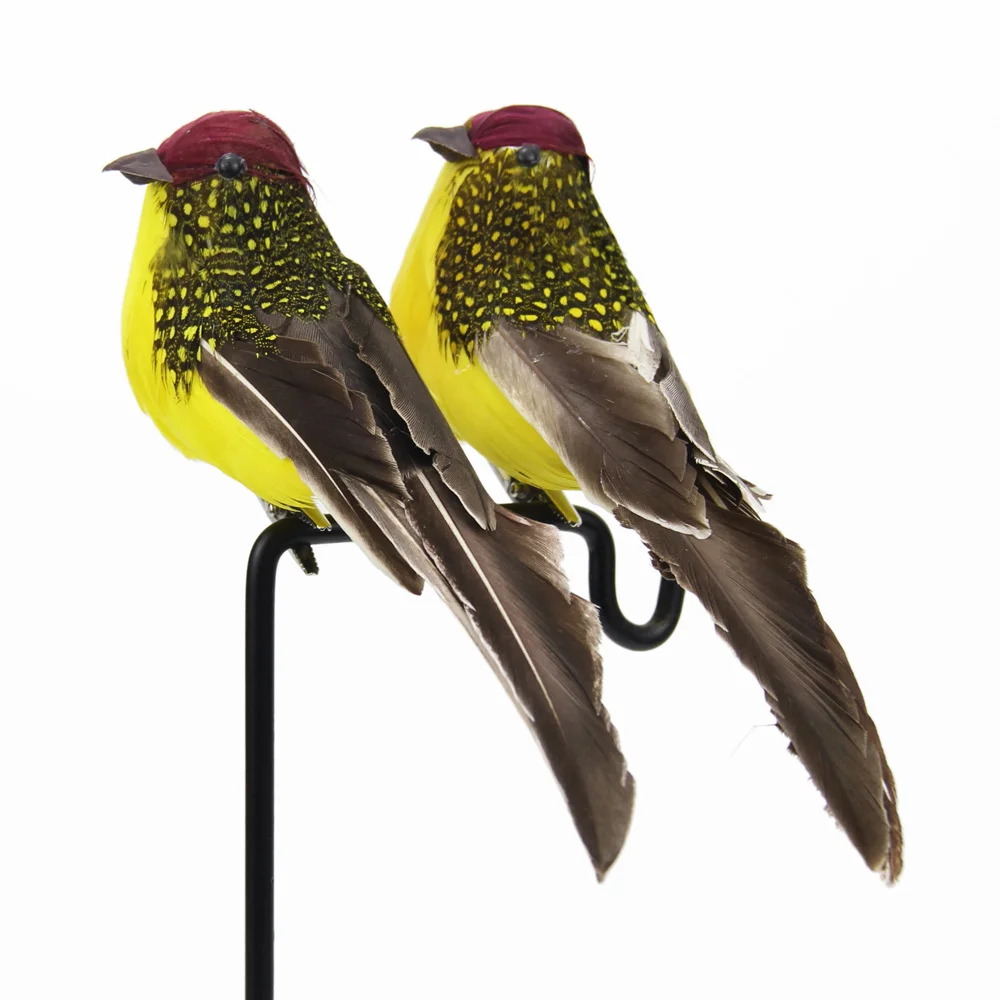 Handmade Artificial Feather Bird Foam Model With Secure Clip For Garden Patio Trees Window Curtain Decor Home Ornament Gift
