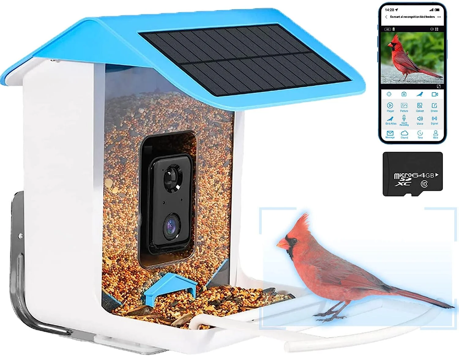 

Infrared Light Squirrel-proof Food and Drinker Humming Bird Feeder with Petdom Automatically Take Video 940nm Plastic TT