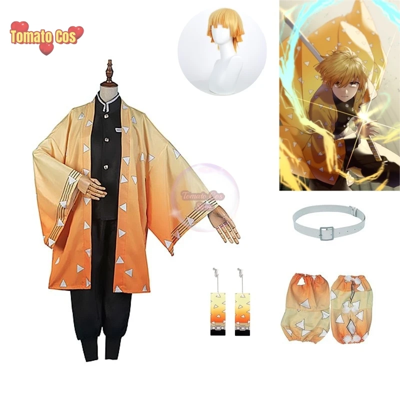 Zenitsu Cosplay Outfits Women's Halloween Costumes Anime Demon Slayer Adult Men's Whole Costumes: New Items Femme Woman Costume