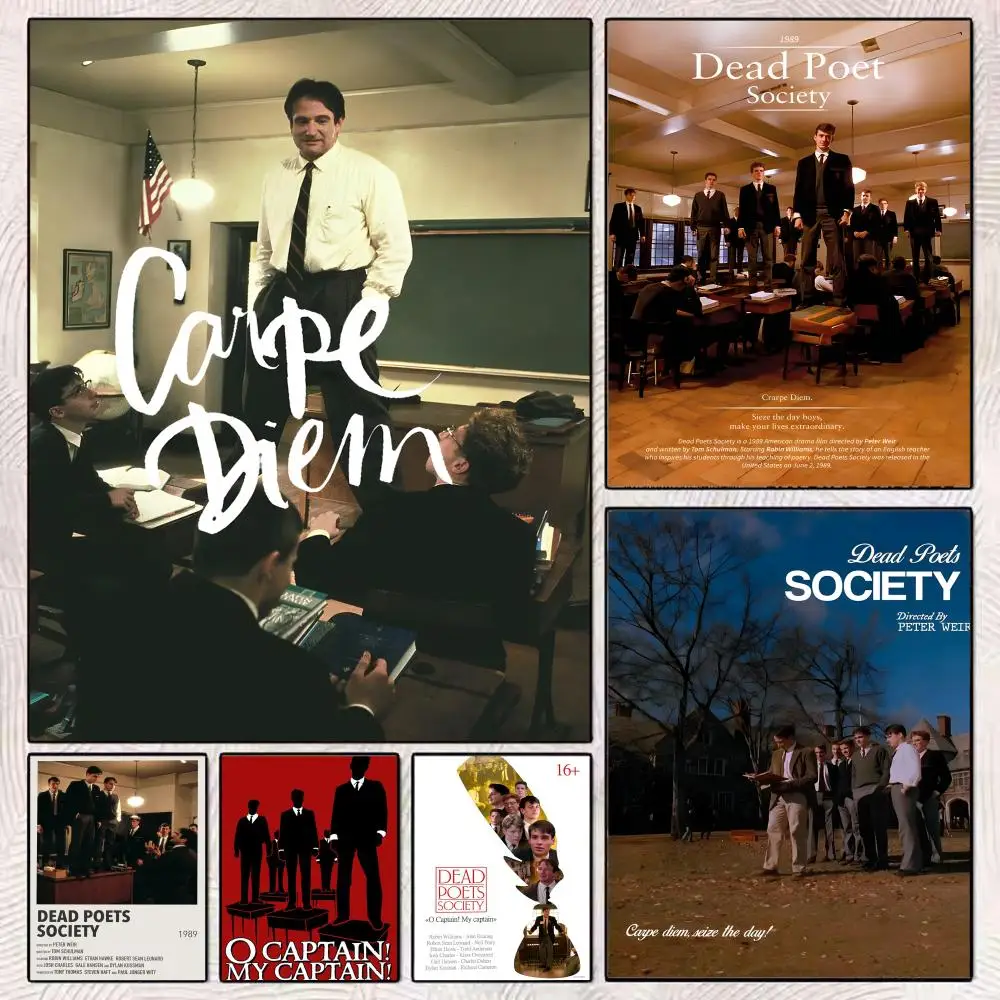 

Dead Poets Society Inspirational Movie Poster HD Art Mural Wallart Waterproof Vintage Print Decor for Home Decoration DIY