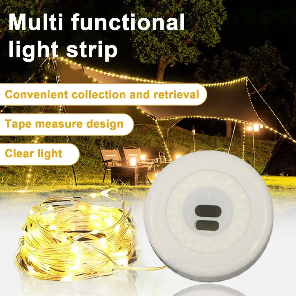 7M Retractable Camping Light APP Control Fairy Light USB Rechargeable Stowable LED Lamp Waterproof Garden Tent Decoration Light