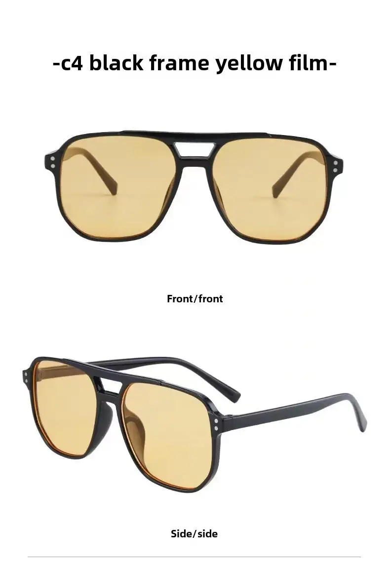 2025 neue trendige Damen-Sonnenbrille, UV400-Sonnenschutz, Anti-Ultraviolett, Unisex-Brille, elegante Doppelstrahl-Pilot-Linse – Detail 6