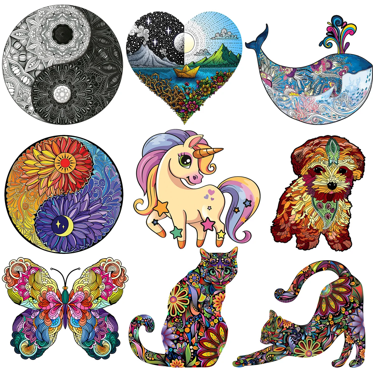 Brightly Colored Animal Puzzle Games Exquisite Unicorn DOG Taichi Intellectual Toys For Adults Kids Special Animal DIY Crafts