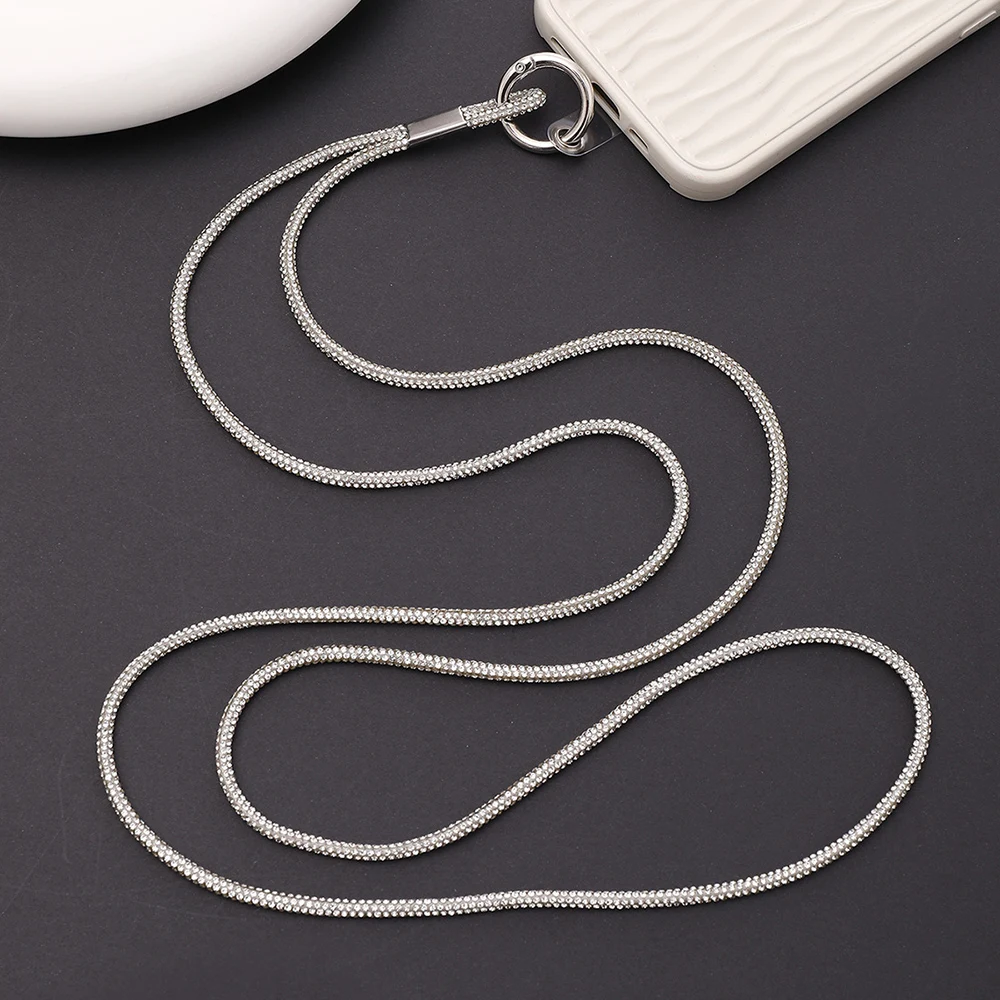 Luxury Fashion Rhinestone Long Shoulder Moblie Phone Strap Charm Phone Case Anti-Loss Lanyard Hanging Telephone Pendant Jewelry