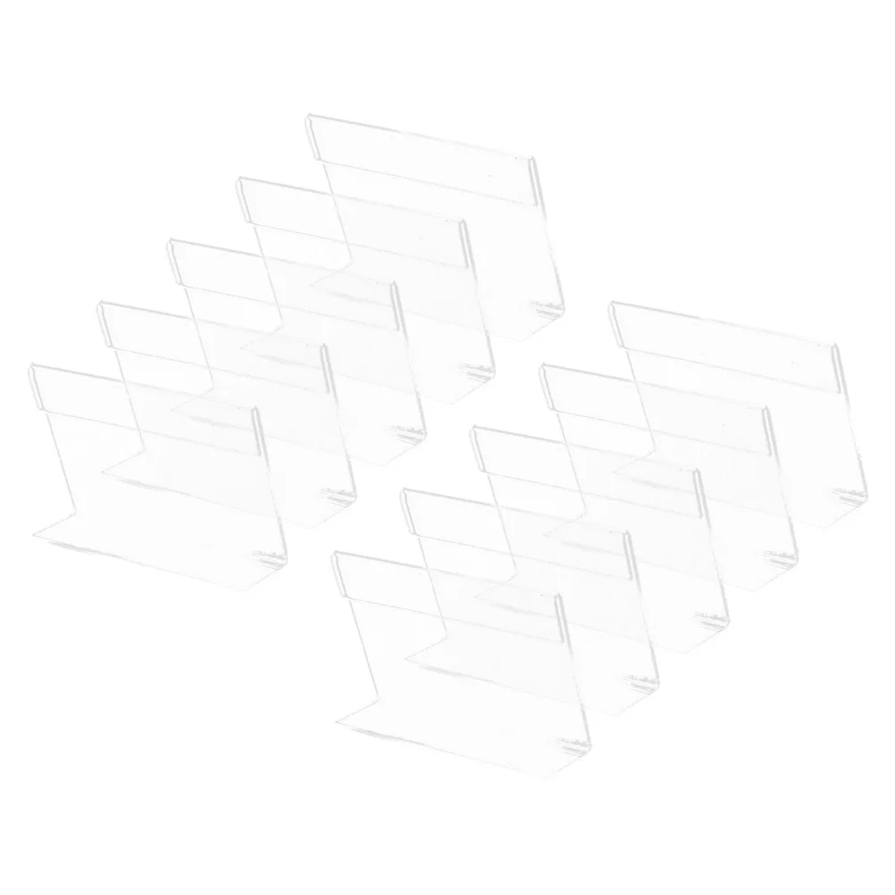 

10 Pcs Acrylic Price Tag Convenient Label Rack Easel Sign Holder Stand Display Merchandise Small
