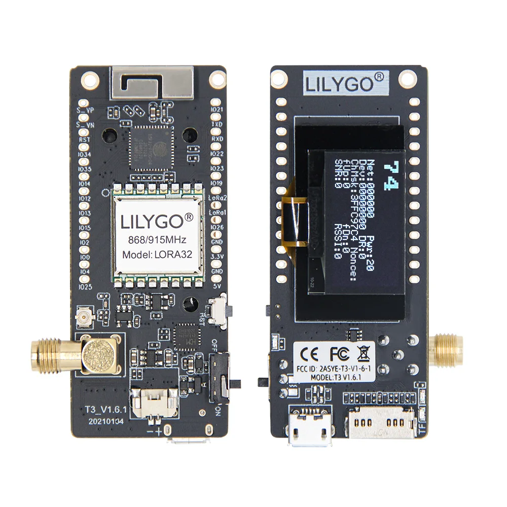 LILYGO® Paxcounter LoRa V2.1_1.6.1 ESP32 Wi-FiマイクロSDカード,433インチ,868/915/0.96 MHz,1.6.1 esp32