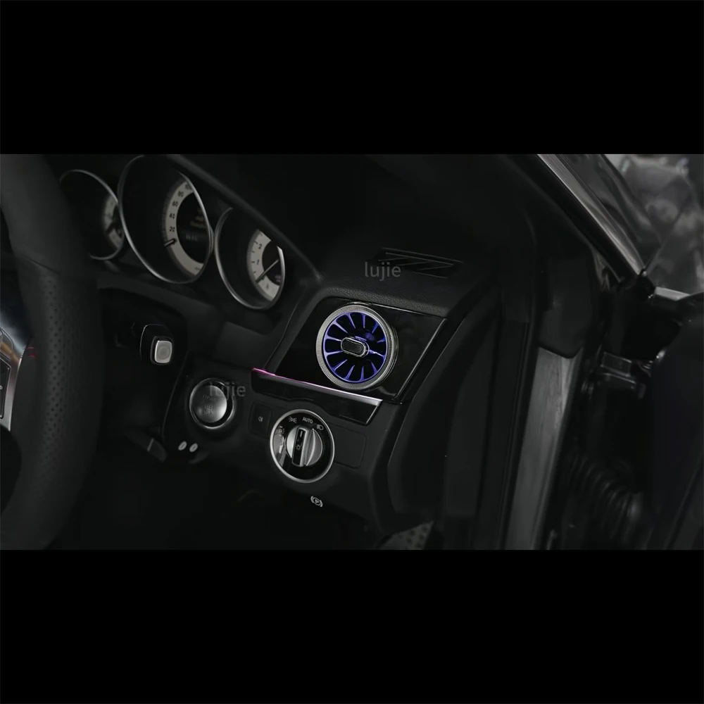 64 Color LED Air Vents For Mercedes Benz W207 E-Class Coupe RGB Control Ambient Light Turbo Air Outlet Nozzle Decorative Lamp