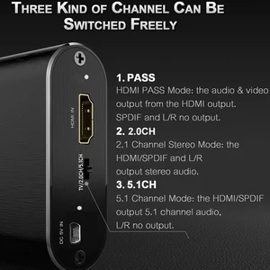 HDMI Arc Splitter Audio Extractor, Audioextraktor, 4K 60 Hz, 5.1 CH HDMI für Toslink, PS5 Xbox Series X Converter 6 Hauptverkauf HDMI 4K Audioextraktor - №2
