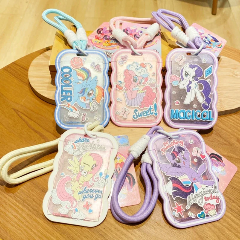 My Little Pony Card Cover Keychain Student ID Card Meal Card School Bag Pendant Cartoon Cute Kawaii Birthday Christmas Gift