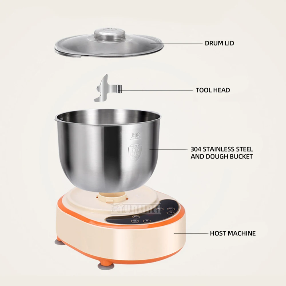 Миксер для еды из нержавеющей стали, интеллектуальный электрический миксер для теста, автоматический миксер для ферментации муки, Misturador De Massa De Pão