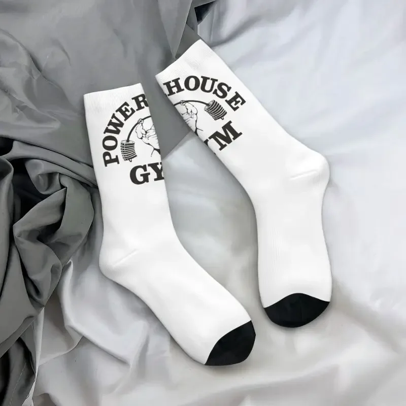 Y2K Fitness Powerhouse Gym Men Women Crew Unisex Cool 3D Printed Bodybuilders Powerlifter Dress Socks