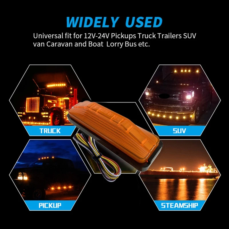 2Pcs 12V-24V 28 LED Truck Side Marker Lights Back Light Two-Color Turn Signal Tractor RV Trailer Lorry Pick-Up Boat Car