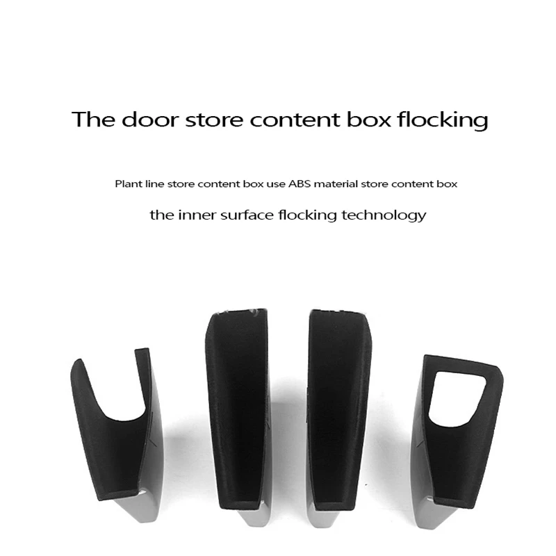 Auto Door Side Armrest Box Storage Handle Tray Organizer Container  Holder Box Flocking For Tesla Model Y