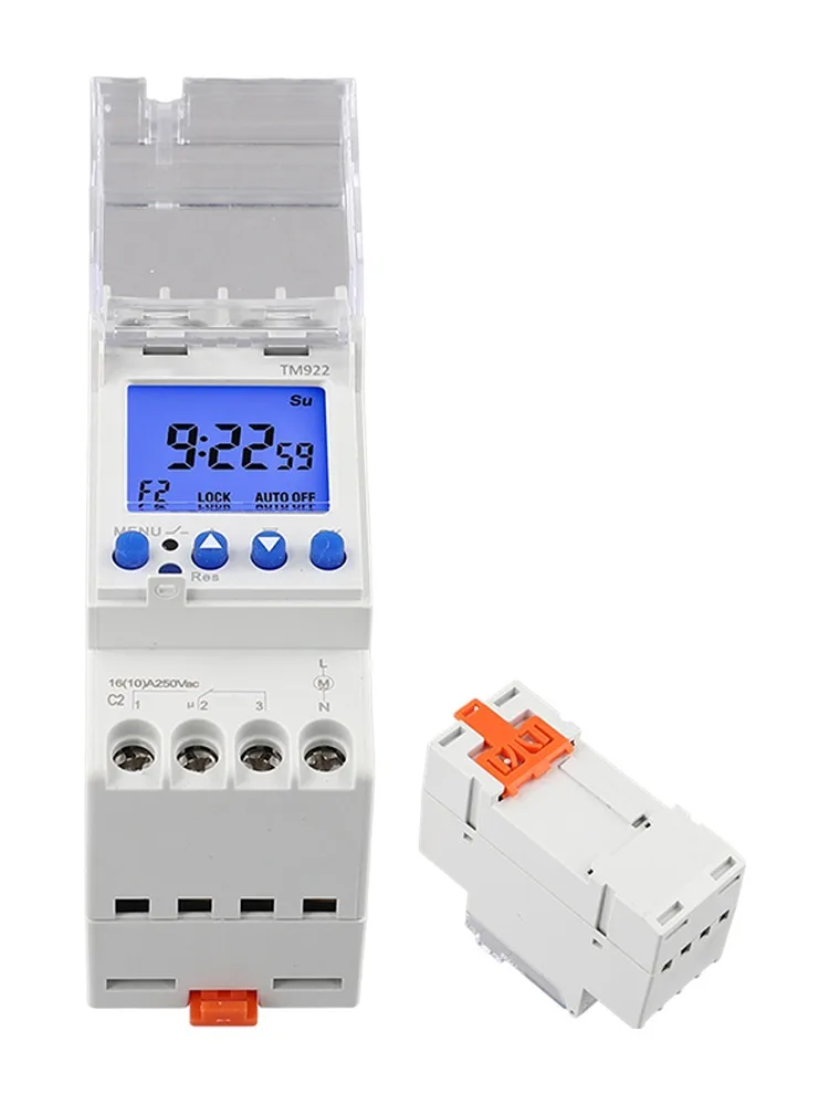 1pc TM922 DIN Mounted Timer 2-Channel Digital Timer With Two Relay Outputs Programmable Large LCD Display Superior Quality