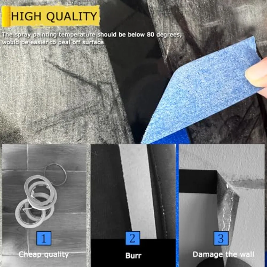 4 rouleaux de ruban adhésif bleu pour peintres, ruban de masquage pour peinture polyvalente, artisanat de bricolage, 88yd = 0.94I