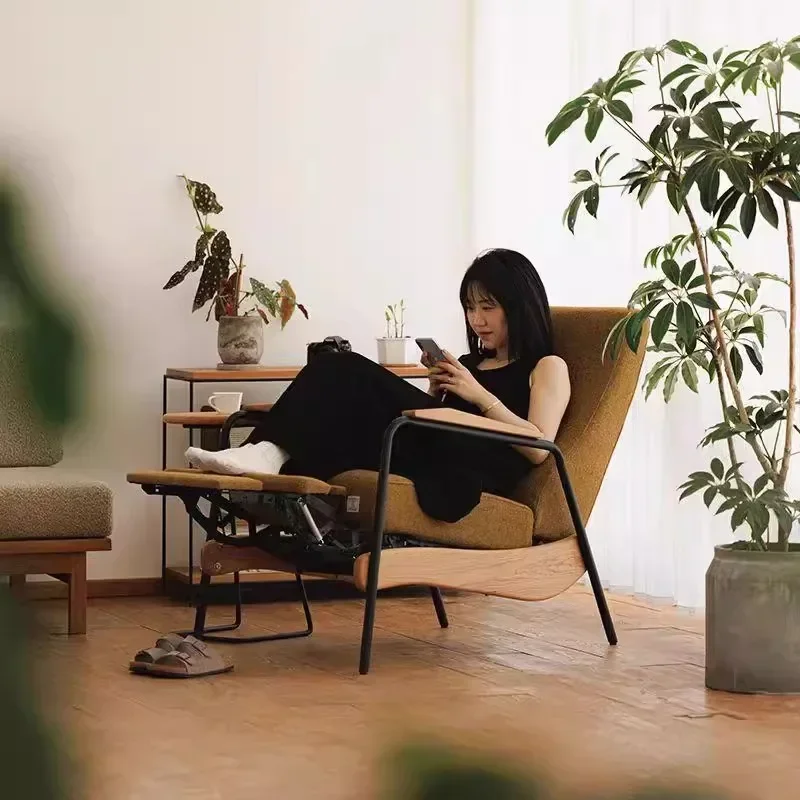 

Multifunctional single sofa chair fabric living room lazy chair leisure balcony chair recliner