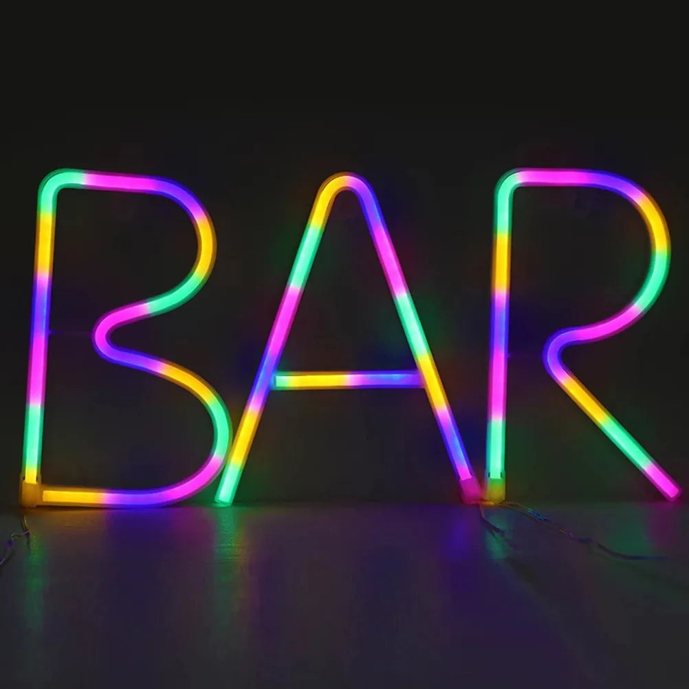 

LED Neon Sign Alphabet Letter Night Lamp for Bedroom Living Room Study Office USB Powered Portable Removable Festive Decorative