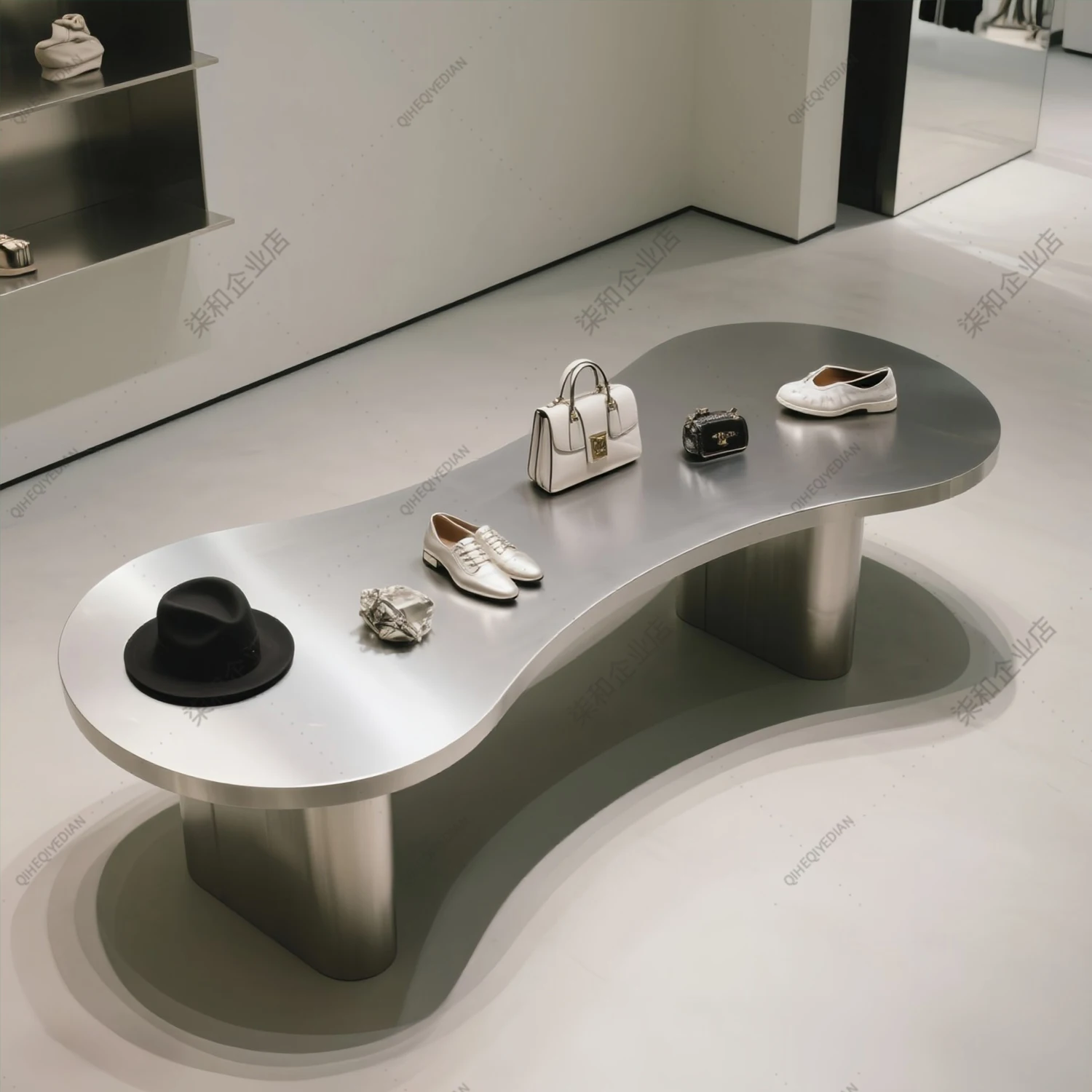 

Clothing store Stainless steel Nakajima display table Desktop jewelry Floor-to-ceiling