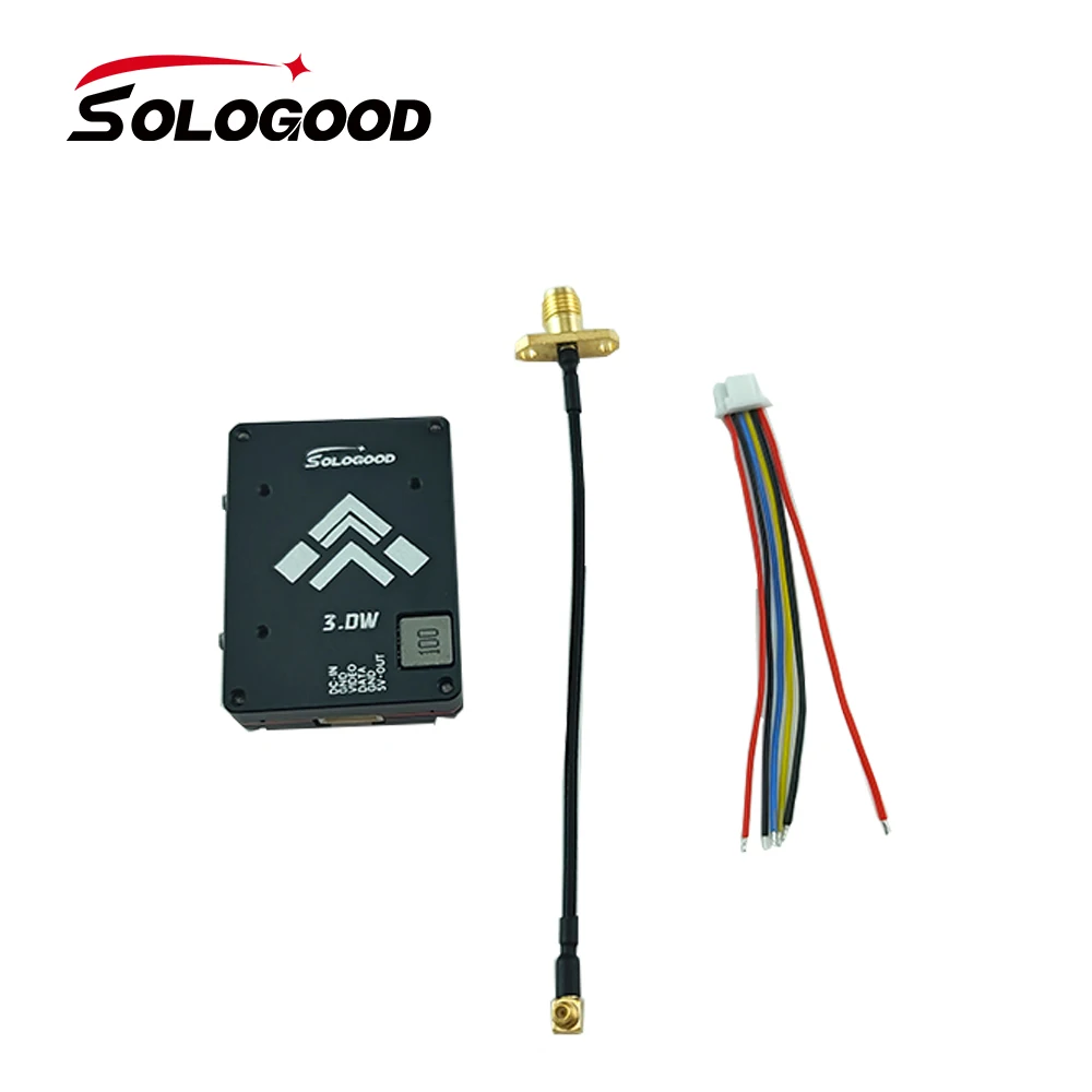 SoloGood 5.8GHz  3W  VTX Video Transmitter VTX 48CH 25mW/1000mW/2000mW/3000mW adjustable For Long Rang FPV Racing Drone