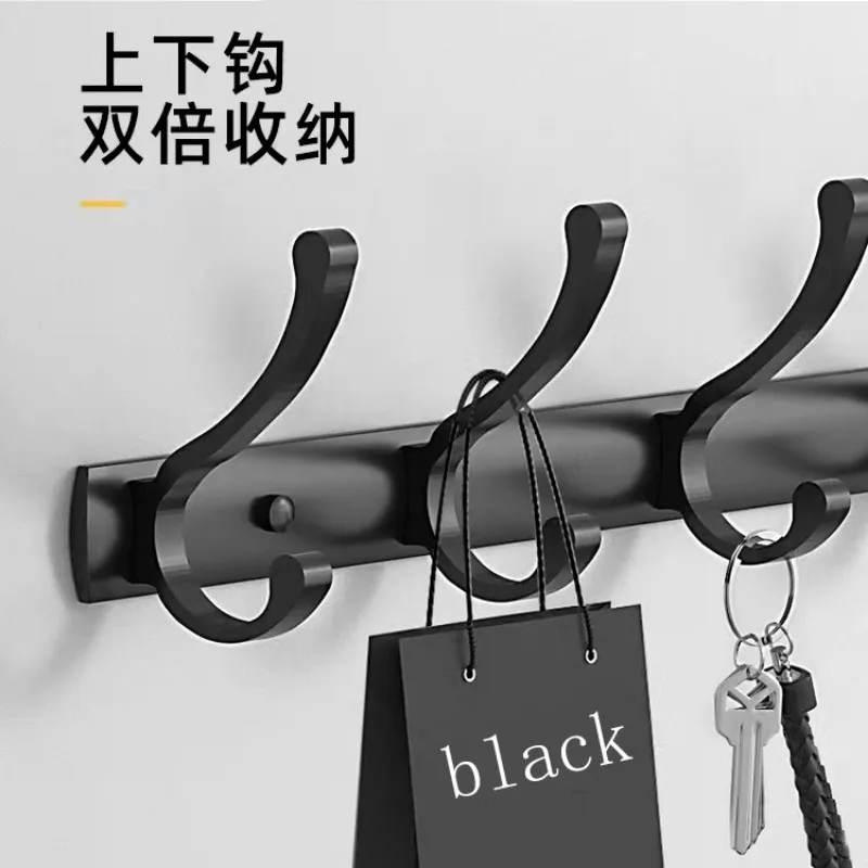 BlackWhite Porch Rack Entrance Shelf Space Aluminum Clothes Hook Hat Key Hook Bathroom Shelf Kitchen Storage Holder High Quality